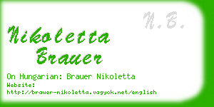nikoletta brauer business card